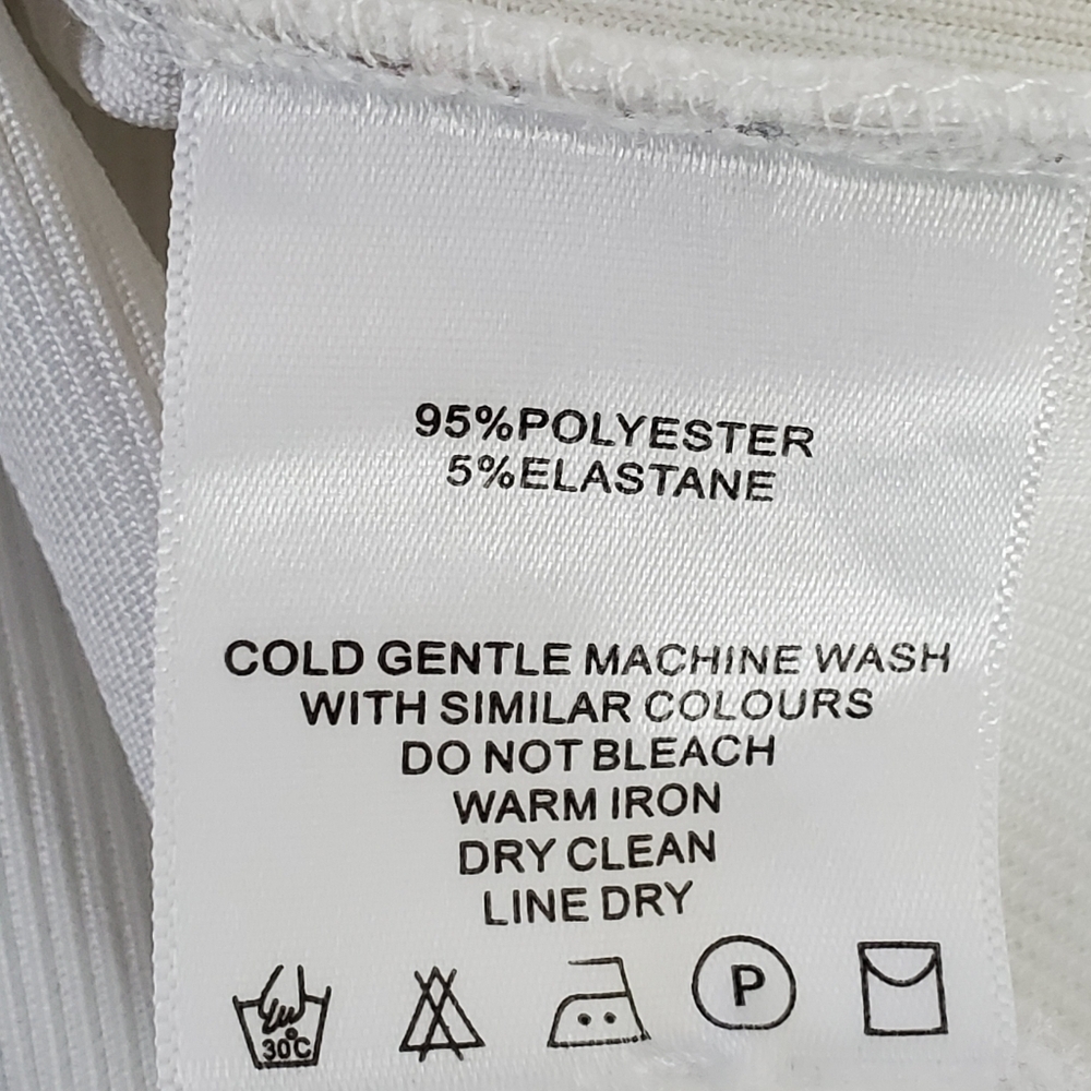 Maniere De Voir Ribbed Crop Top Size 16 White Long Sleeve Pullover Baddie Spring - Picture 11 of 12